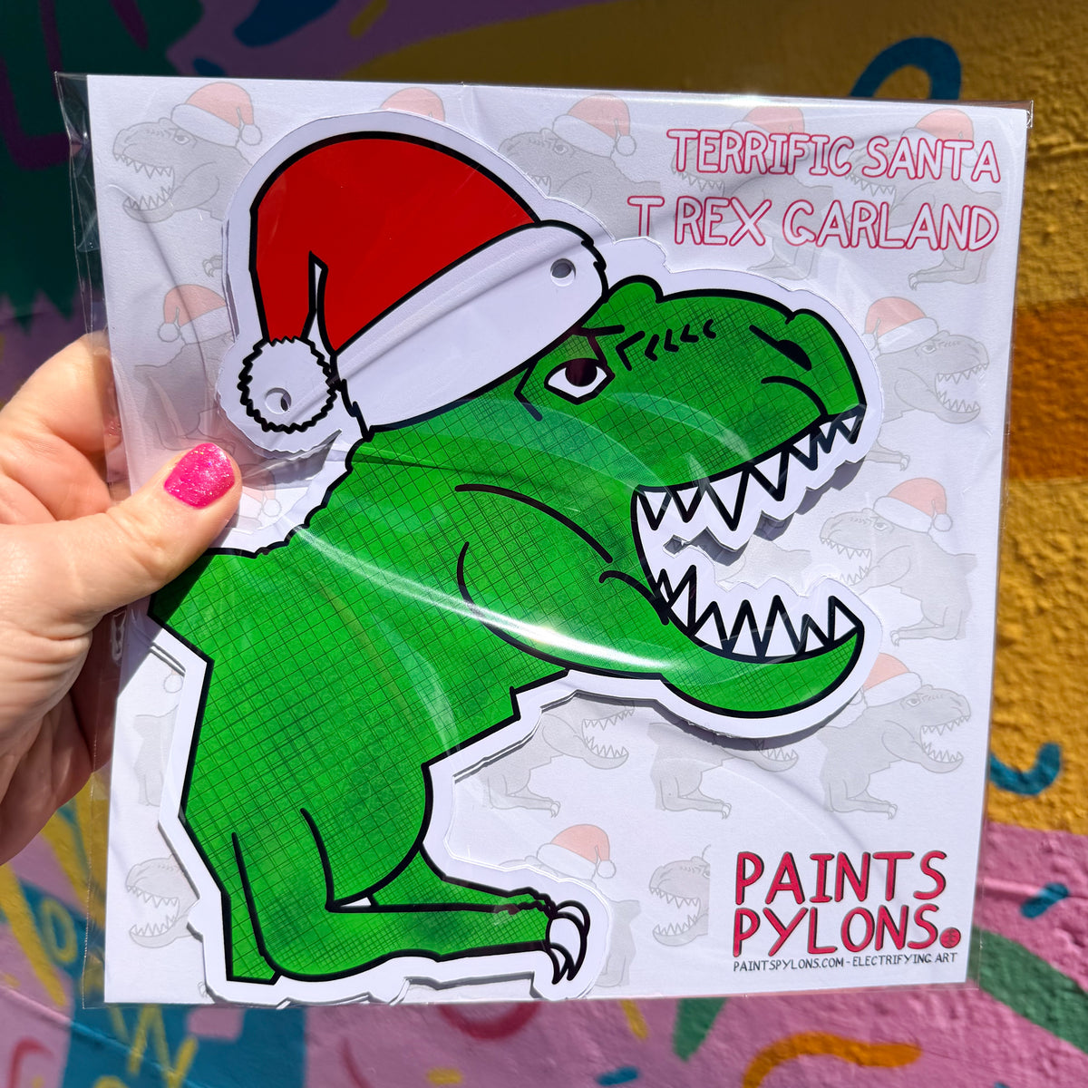 T Rex Christmas Garland