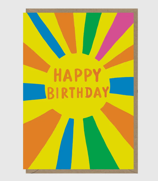 Happy Birthday Colourful Sun Card