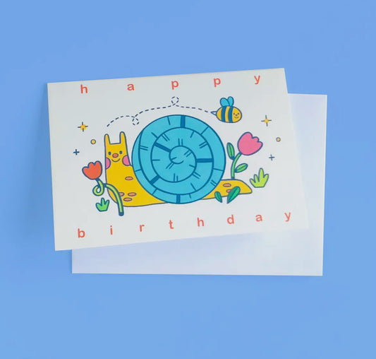Snail Happy Birthday Mini Greetings Card