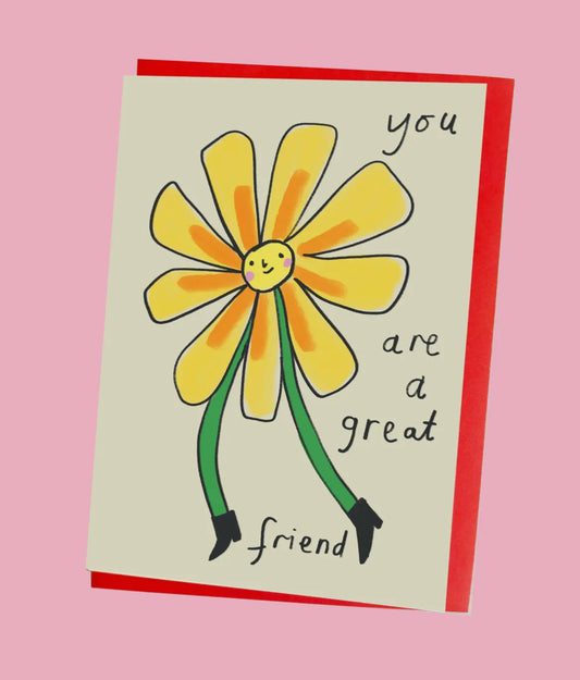 Great Friend Flower Person Greeting Card