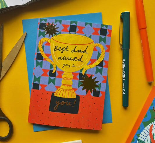 World's Best Dad Trophy Greetings Card