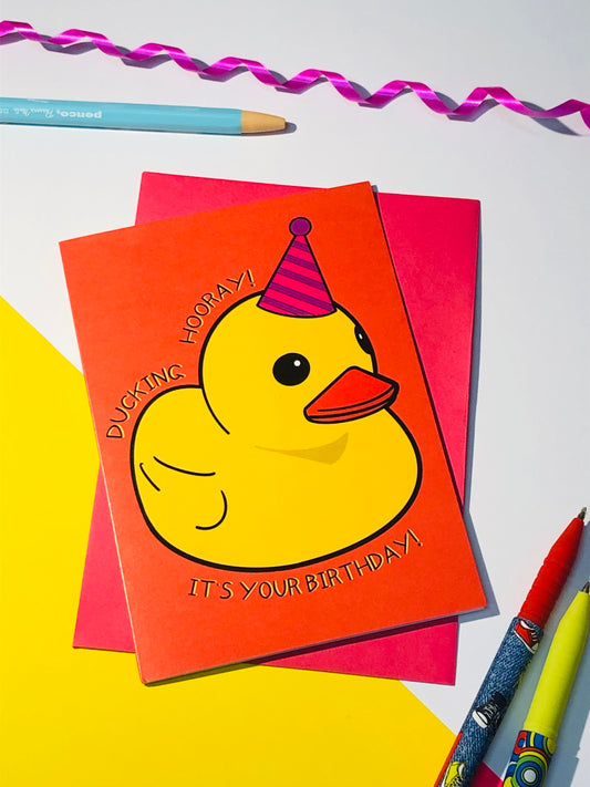 Ducking Hooray Birthday Card