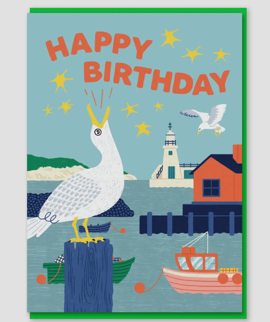 Happy Birthday Harbour Gull Card