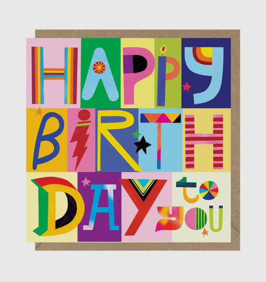 Typo Birthday Greetings Card