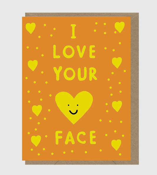 I Love Your Face Mini Greetings Card