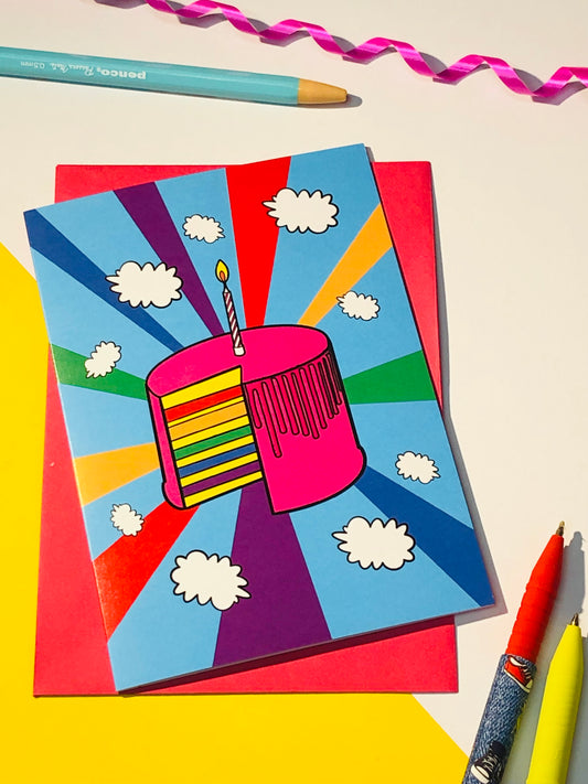 Rainbow Birthday Cake Card