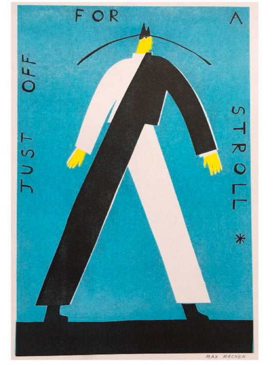 Off for a Stroll A4 Riso Print