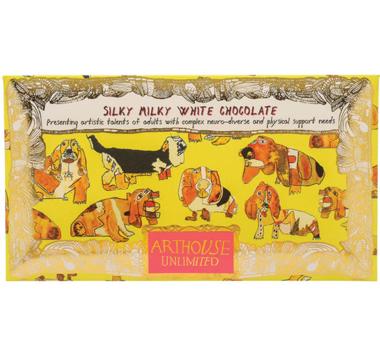 Happy Hounds, Silky Milky White Bar Chocolate with Madagascan Vanilla