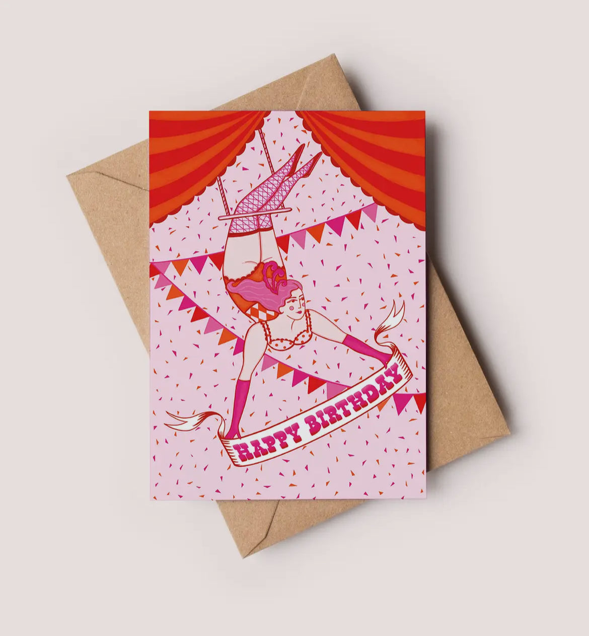 Circus Trapeze Artist Birthday Card