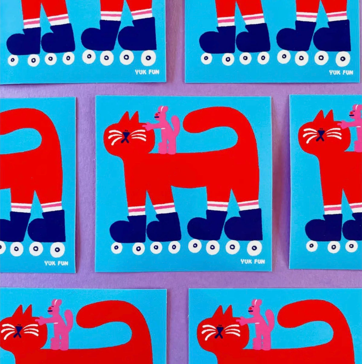 Rollerskating Cat Sticker