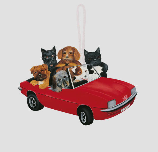 Beryl Cook Top Dogs Fabric Decoration