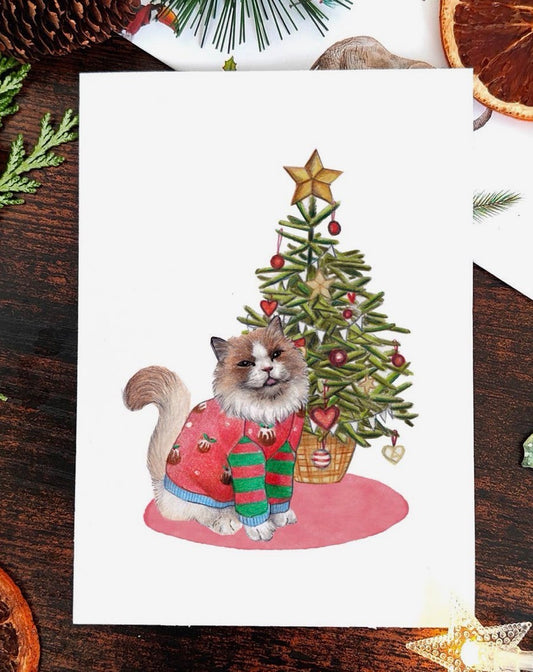 Cats in Jumpers Christmas Card