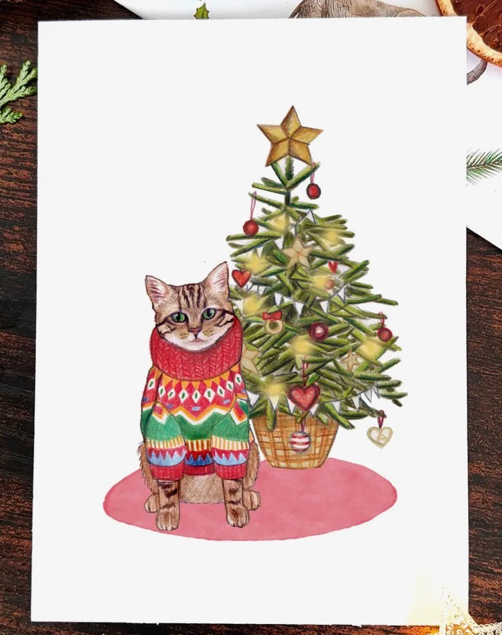 Cats in Jumpers Christmas Card