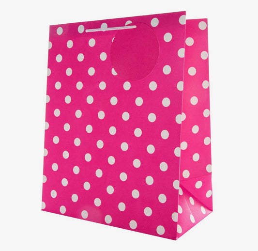 Pink Polka-Dot Large Gift Bag