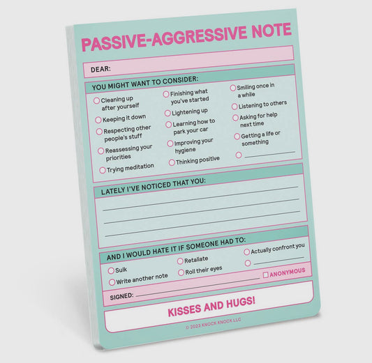 Passive Aggressive Note Pad
