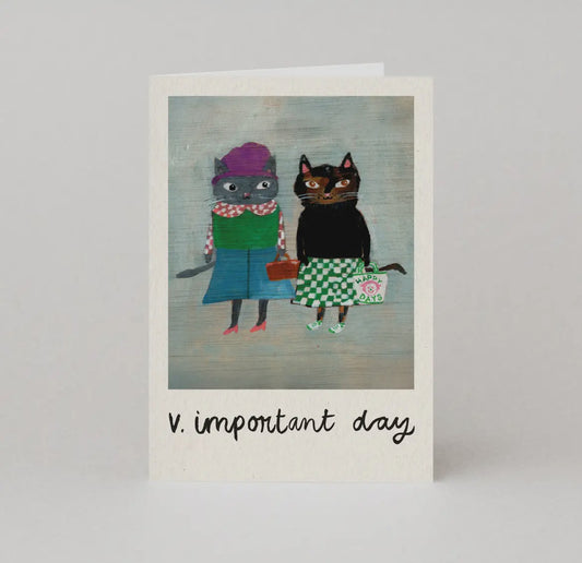 V. Important Day Cat Greetings Card