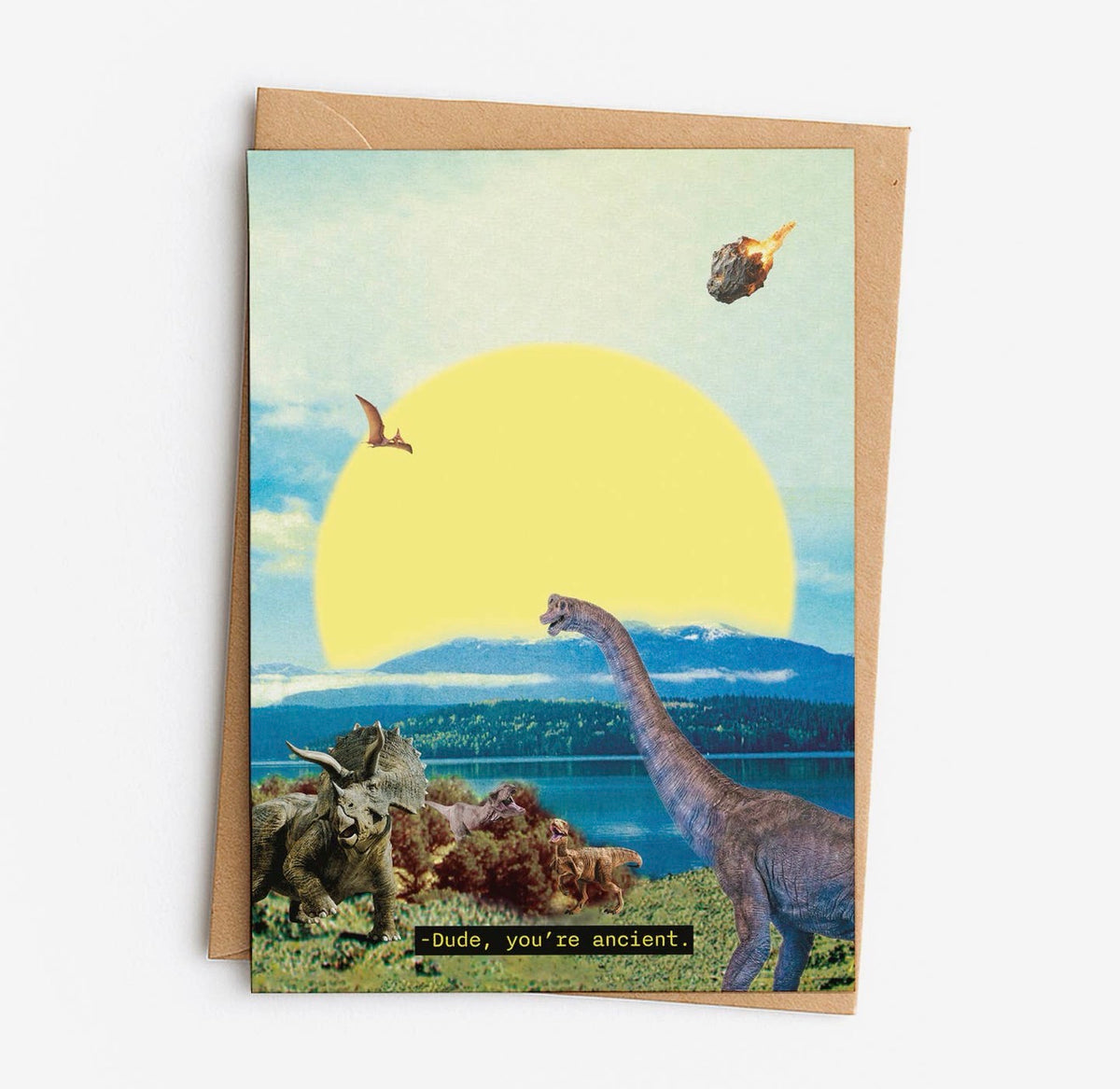 Dude, You're Ancient Dinosaur Birthday Greeting Card