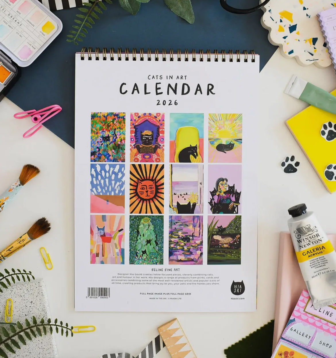 2026 Cats in Art Wall Calendar