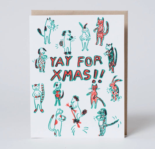 Yay For Xmas!! Holiday Letterpress Card