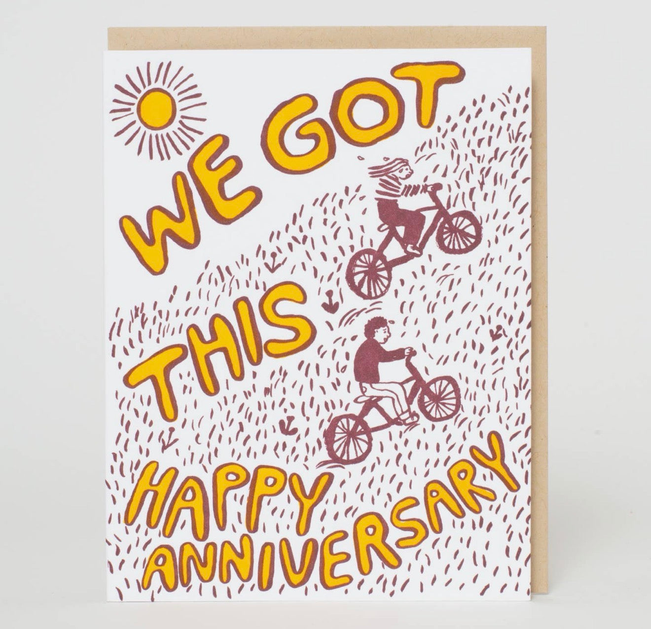 Anniversary Bikes We Got This Letterpress Greeting Card