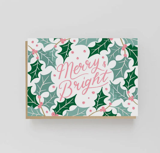Merry & Bright Holly Card