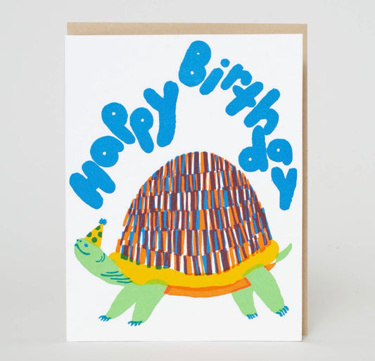 Turtle Birthday Letterpress Greeting Card