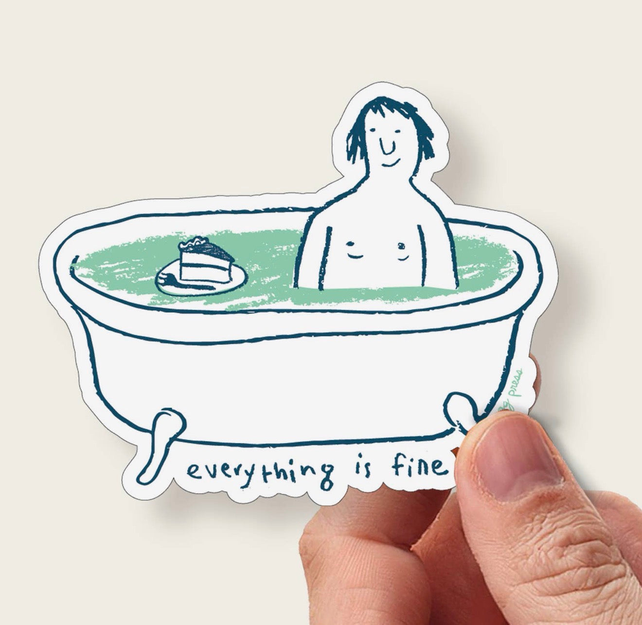 Everything Is Fine Bathtub Vinyl Sticker