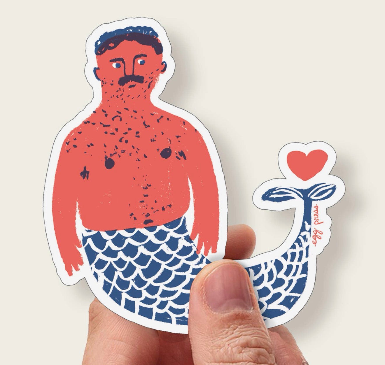 Hairy Merman Vinyl Sticker