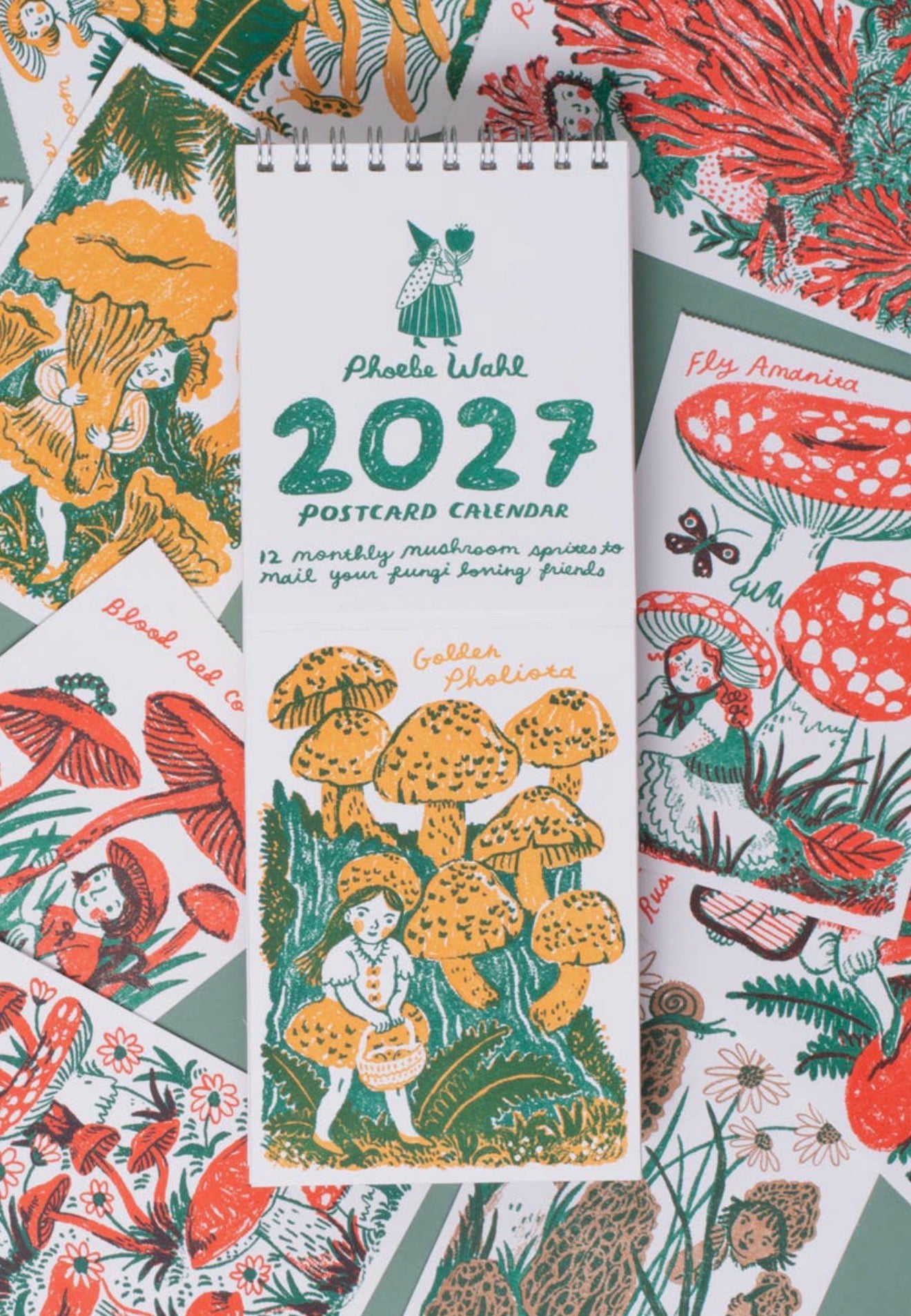 2027 Gnomes & Mushrooms Postcard Wall Calendar