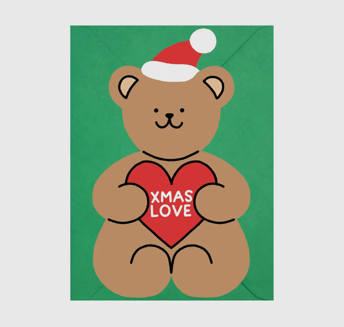 Xmas Love Die Cut Teddy Bear Christmas Card