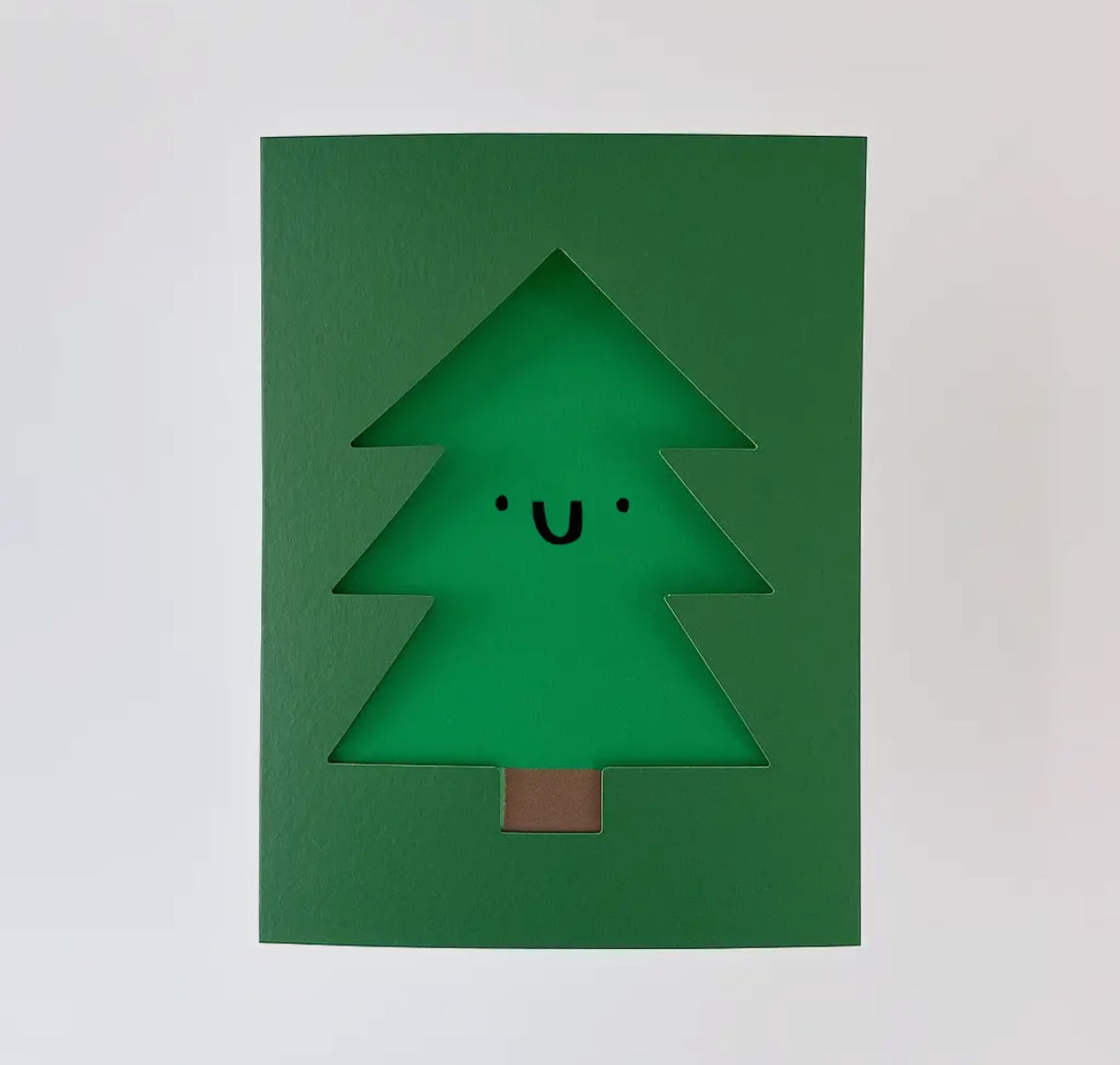 Christmas Tree Die Cut Card