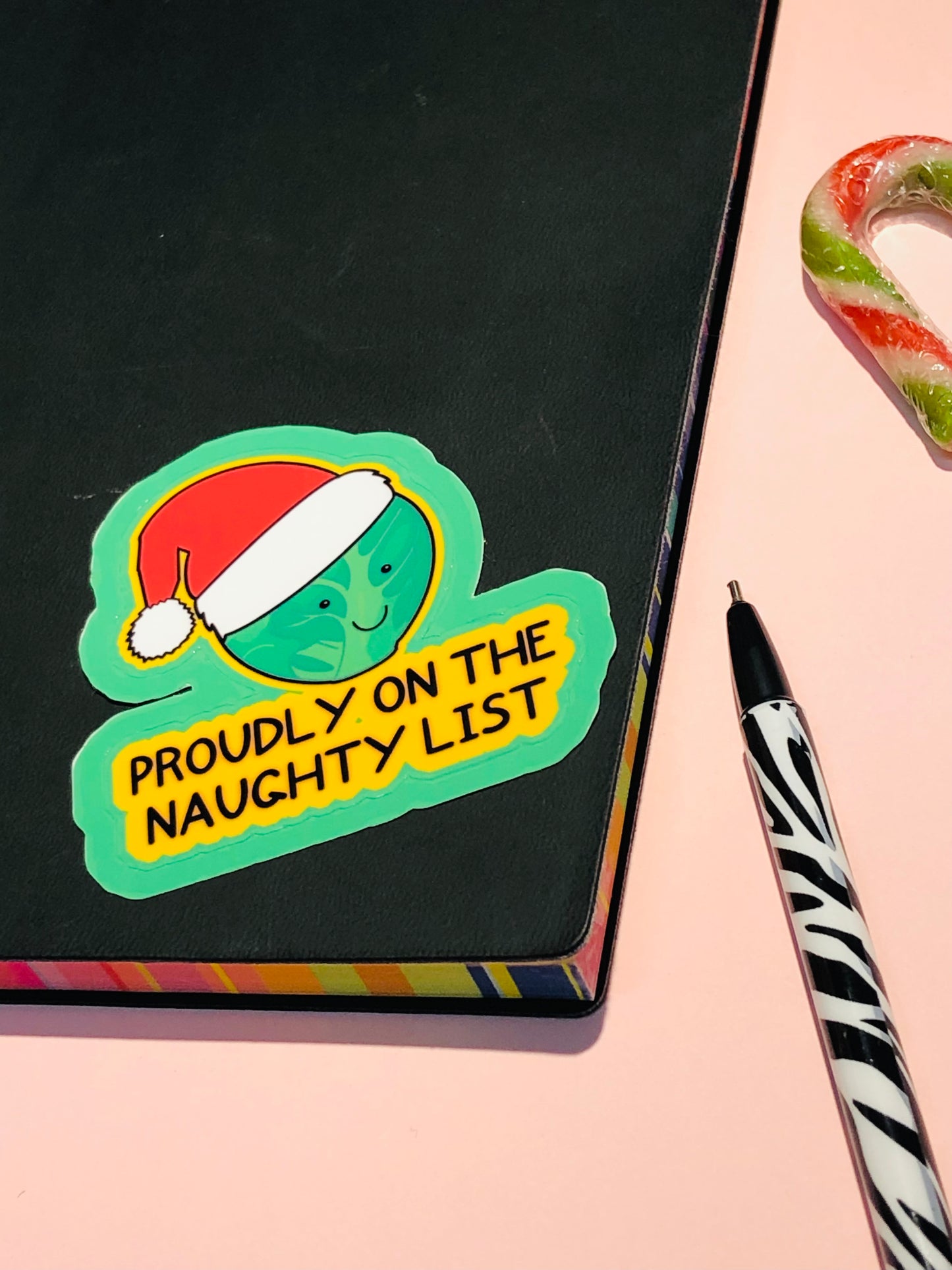 Proudly on the Naughty List Christmas Sprout Sticker