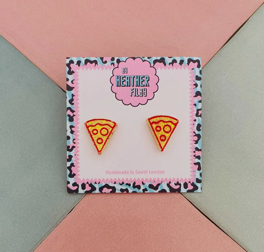 Pizza Slice Glitter Stud Earrings