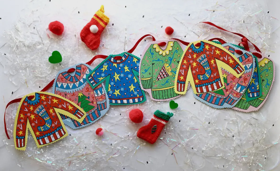 Taps Oan It's Christmas! Christmas Woolly Jumpers Bunting