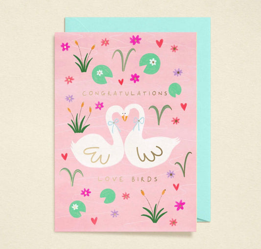 Love Birds Wedding Card