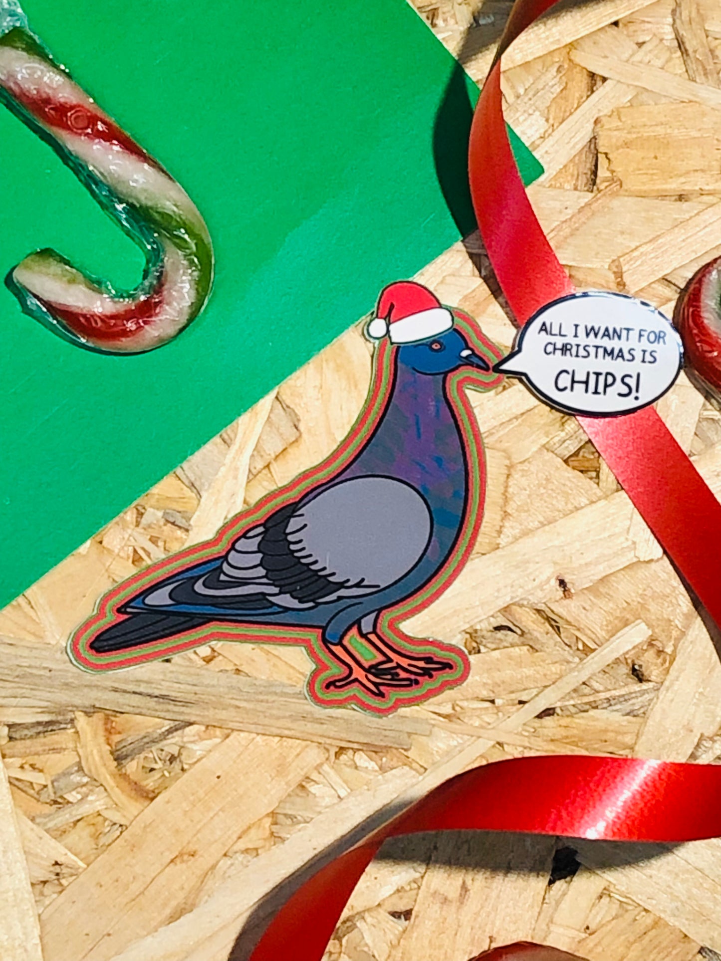 Christmas Pigeon Sticker