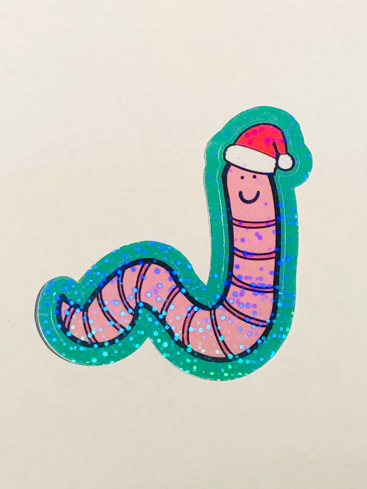 Christmas Worm Sticker