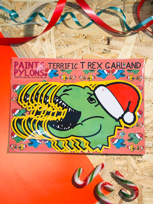 T Rex Christmas Garland
