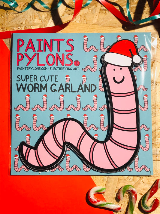 Cute Worm Christmas Garland