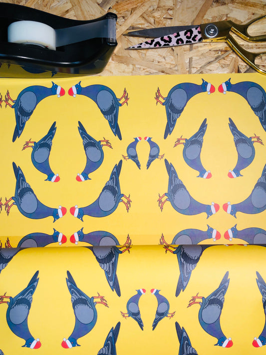 Christmas Pigeon Wrapping Paper