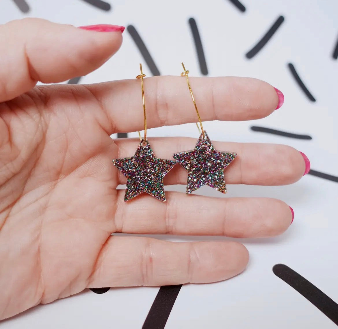 Star Hoop Earrings