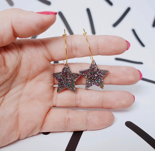 Star Hoop Earrings