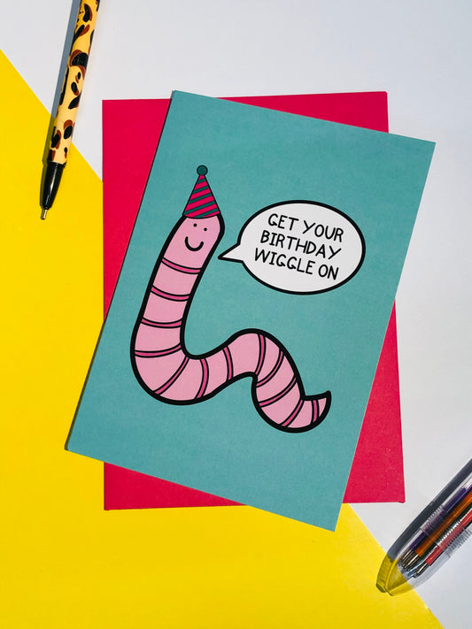 Birthday Wiggle Worm Card