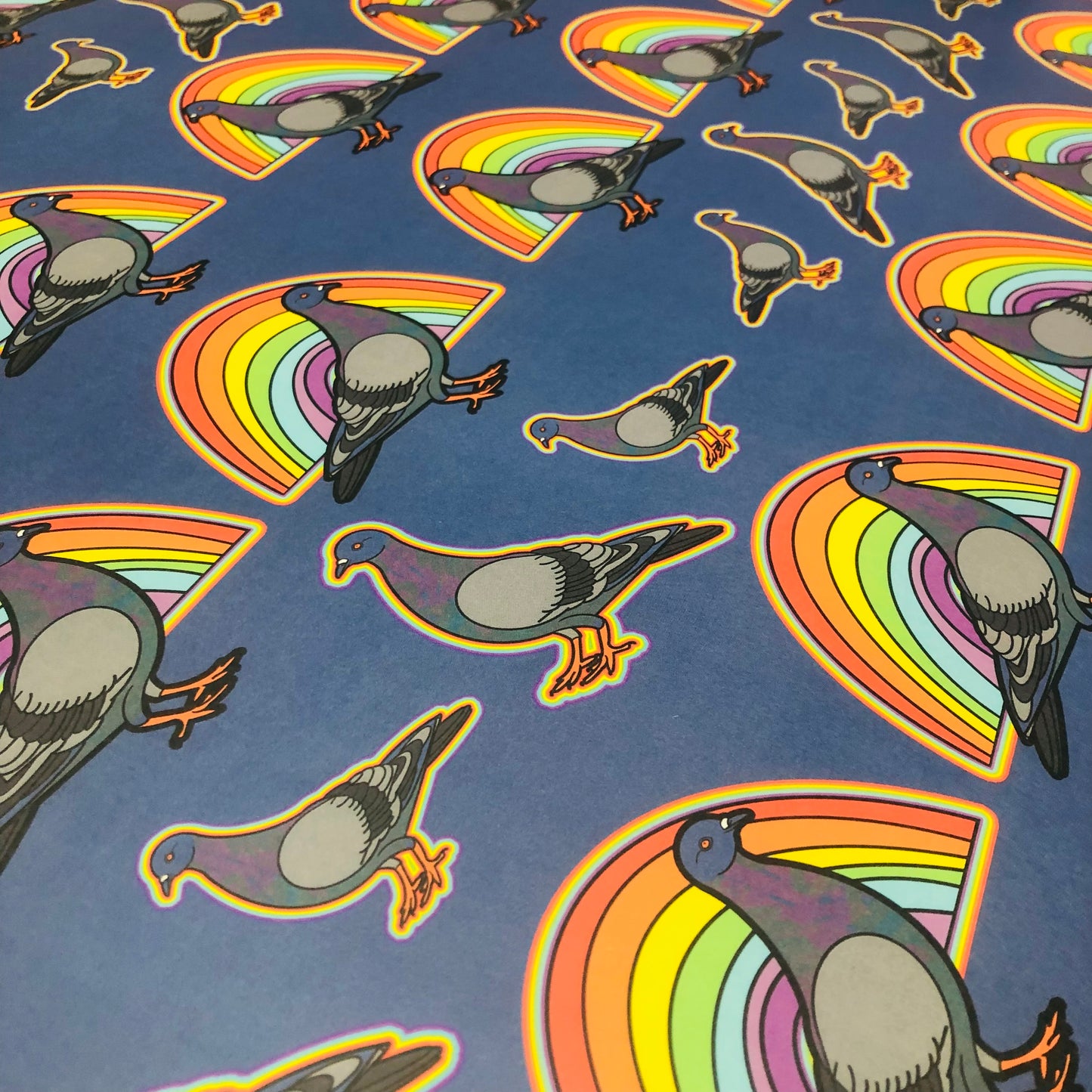 Rainbow Pigeon Wrapping Paper