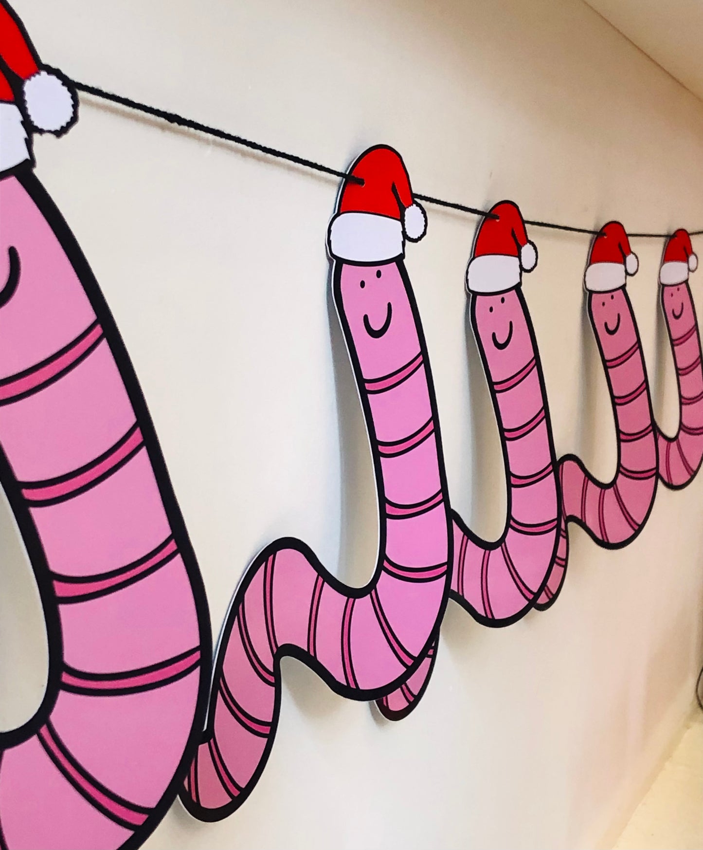 Cute Worm Christmas Garland