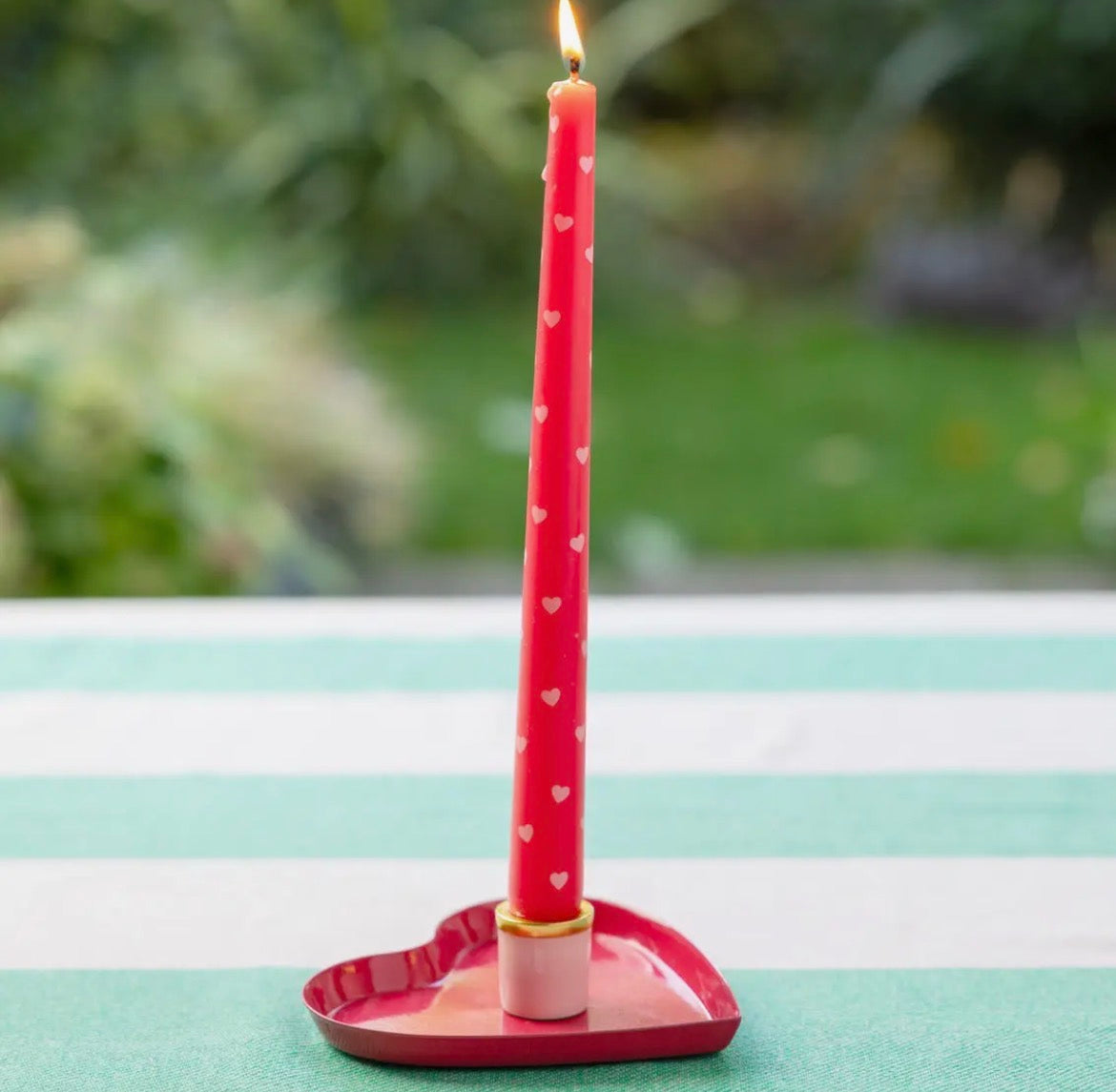 Emamel Heart Shaped Candle Holder