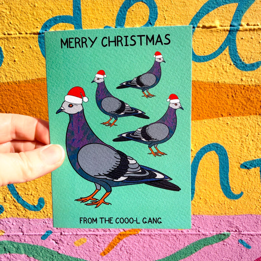 Coool Christmas Pigeon Card