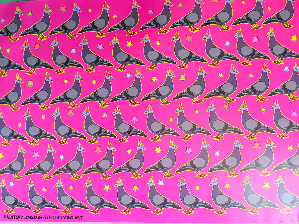 Pigeon Party Wrapping Paper
