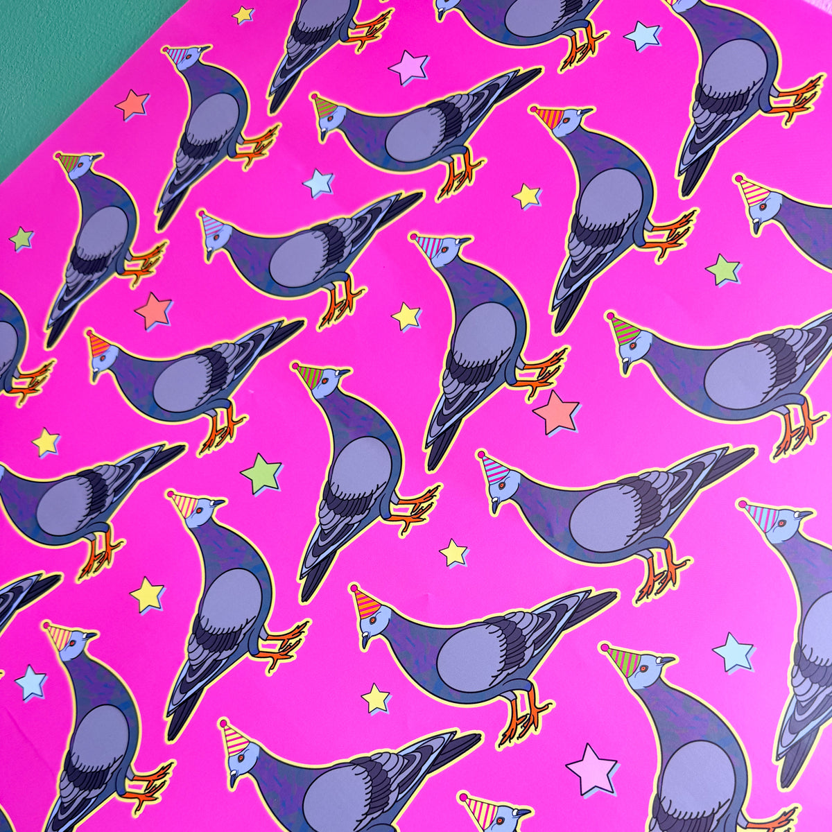 Pigeon Party Wrapping Paper