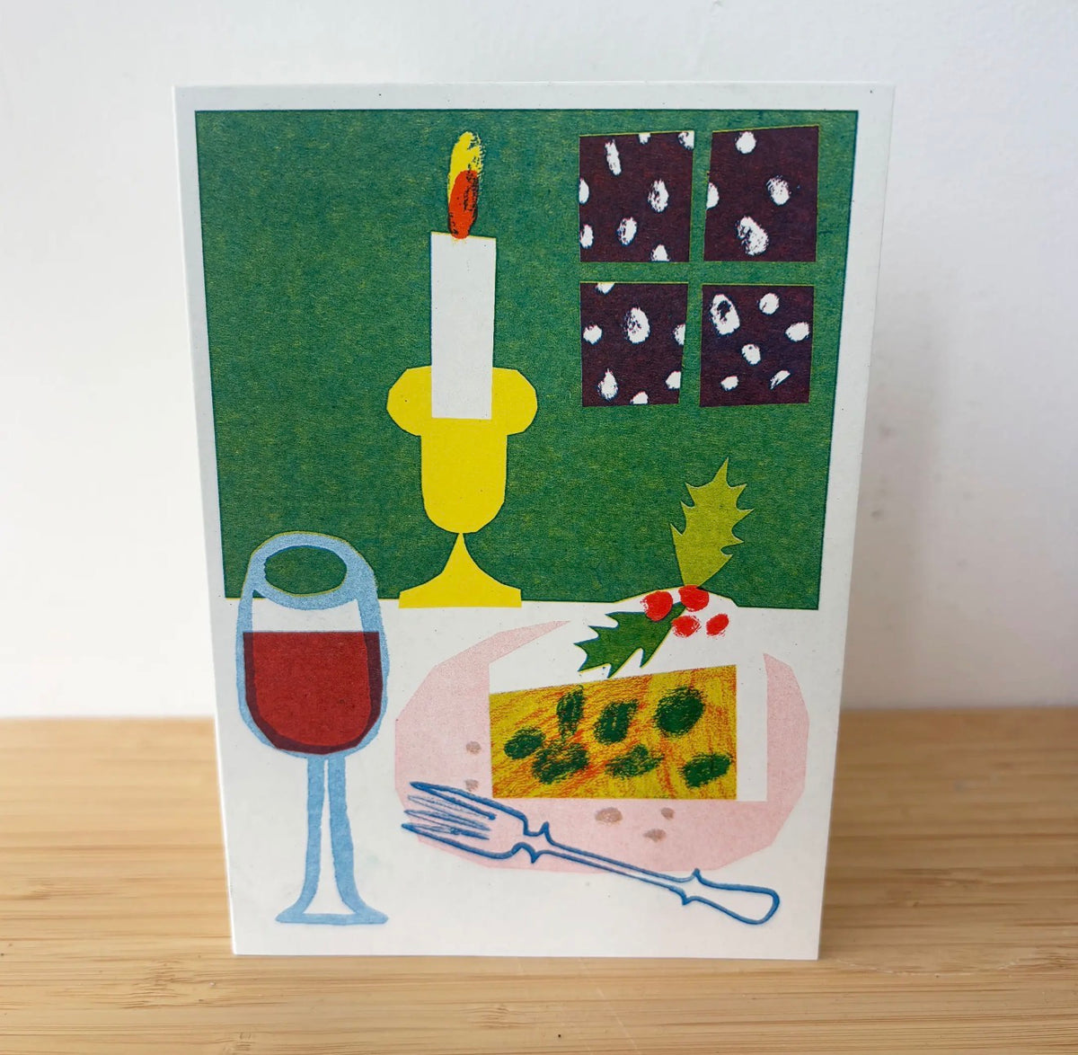Sherry & Christmas Cake Festive Greetings Card